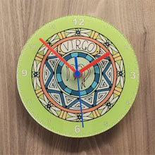 Load image into Gallery viewer, Signs Of The Zodiac Quartz Clock, All 12 Starsigns Available, 2 Different Sizes, Perfect for Astrology Fan, Battery Included