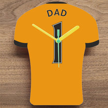 Load image into Gallery viewer, Number 1 DAD Quartz Clock In Shape of Football Shirts In Your Favourite Team Colours