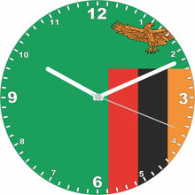 Load image into Gallery viewer, Flag Clock - Beginning With R - Z, Flag Of Your Chosen Country On A Quartz Clock, Stand or Wall Mounted, 200mm