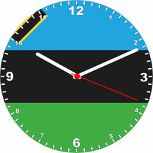 Load image into Gallery viewer, Flag Clock - Beginning With R - Z, Flag Of Your Chosen Country On A Quartz Clock, Stand or Wall Mounted, 200mm