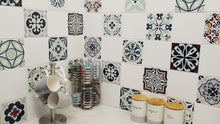 Load and play video in Gallery viewer, Mosaic Tile Stickers, Pack Of 16, All Sizes, Waterproof, Azulejo Transfers For Kitchen / Bathroom Tiles C16