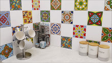 Load and play video in Gallery viewer, Mosaic Tile Stickers, Pack Of 16, All Sizes, Waterproof, Azulejo Transfers For Kitchen / Bathroom Tiles GT16