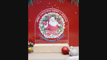 Load and play video in Gallery viewer, Personalised "Merry Christmas" Nanny & Grandad Night Light, Smiling Santa, USB Powered, Text can be changed