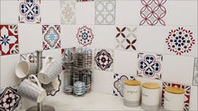 Load and play video in Gallery viewer, Mosaic Tile Stickers, Pack Of 16, All Sizes, Waterproof, Azulejo Transfers For Kitchen / Bathroom Tiles C52