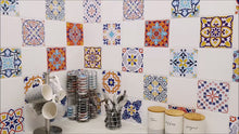 Load and play video in Gallery viewer, Mosaic Tile Stickers, Pack Of 16, All Sizes, Waterproof, Azulejo Transfers For Kitchen / Bathroom Tiles C33