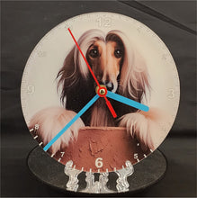 Load image into Gallery viewer, Your Favourite Peeking Dog Breed On A Quartz Clock, Stand or Wall Mounted, 200mm or 300mm Diameter
