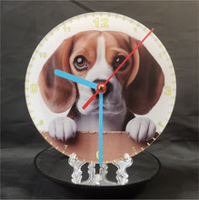 Load image into Gallery viewer, Your Favourite Peeking Dog Breed On A Quartz Clock, Stand or Wall Mounted, 200mm or 300mm Diameter
