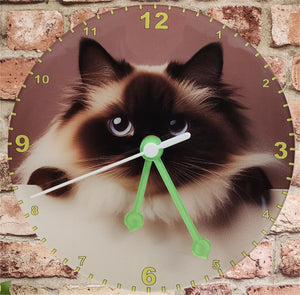 Cat Clocks, A Choice Of Cats on a Quartz Clock. Stand or Wall Mounted, 200mm, Battery Included