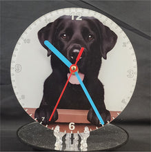 Load image into Gallery viewer, Your Favourite Peeking Dog Breed On A Quartz Clock, Stand or Wall Mounted, 200mm or 300mm Diameter
