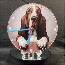 Load image into Gallery viewer, Your Favourite Peeking Dog Breed On A Quartz Clock, Stand or Wall Mounted, 200mm or 300mm Diameter
