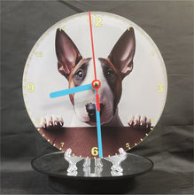 Load image into Gallery viewer, Your Favourite Peeking Dog Breed On A Quartz Clock, Stand or Wall Mounted, 200mm or 300mm Diameter
