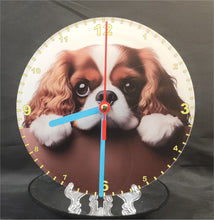 Load image into Gallery viewer, Your Favourite Peeking Dog Breed On A Quartz Clock, Stand or Wall Mounted, 200mm or 300mm Diameter
