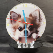 Load image into Gallery viewer, Your Favourite Peeking Dog Breed On A Quartz Clock, Stand or Wall Mounted, 200mm or 300mm Diameter
