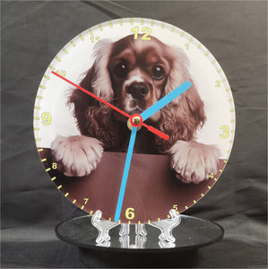 Your Favourite Peeking Dog Breed On A Quartz Clock, Stand or Wall Mounted, 200mm or 300mm Diameter