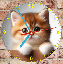 Load image into Gallery viewer, Cat Clocks, A Choice Of Cats on a Quartz Clock. Stand or Wall Mounted, 200mm, Battery Included
