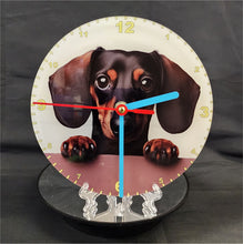 Load image into Gallery viewer, Your Favourite Peeking Dog Breed On A Quartz Clock, Stand or Wall Mounted, 200mm or 300mm Diameter
