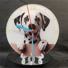 Load image into Gallery viewer, Your Favourite Peeking Dog Breed On A Quartz Clock, Stand or Wall Mounted, 200mm or 300mm Diameter
