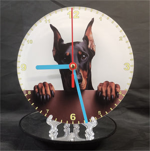 Your Favourite Peeking Dog Breed On A Quartz Clock, Stand or Wall Mounted, 200mm or 300mm Diameter