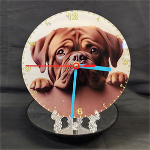 Your Favourite Peeking Dog Breed On A Quartz Clock, Stand or Wall Mounted, 200mm or 300mm Diameter