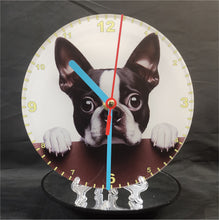 Load image into Gallery viewer, Your Favourite Peeking Dog Breed On A Quartz Clock, Stand or Wall Mounted, 200mm or 300mm Diameter
