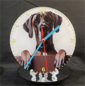 Your Favourite Peeking Dog Breed On A Quartz Clock, Stand or Wall Mounted, 200mm or 300mm Diameter