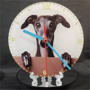 Your Favourite Peeking Dog Breed On A Quartz Clock, Stand or Wall Mounted, 200mm or 300mm Diameter