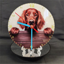 Load image into Gallery viewer, Your Favourite Peeking Dog Breed On A Quartz Clock, Stand or Wall Mounted, 200mm or 300mm Diameter
