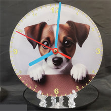 Load image into Gallery viewer, Your Favourite Peeking Dog Breed On A Quartz Clock, Stand or Wall Mounted, 200mm or 300mm Diameter
