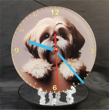 Load image into Gallery viewer, Your Favourite Peeking Dog Breed On A Quartz Clock, Stand or Wall Mounted, 200mm or 300mm Diameter
