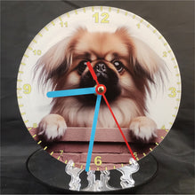 Load image into Gallery viewer, Your Favourite Peeking Dog Breed On A Quartz Clock, Stand or Wall Mounted, 200mm or 300mm Diameter
