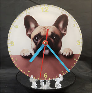 Your Favourite Peeking Dog Breed On A Quartz Clock, Stand or Wall Mounted, 200mm or 300mm Diameter