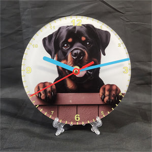 Your Favourite Peeking Dog Breed On A Quartz Clock, Stand or Wall Mounted, 200mm or 300mm Diameter