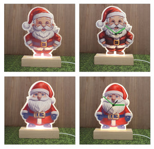 Santa / Father Christmas Night Light, With or Without Clock, Choose From 2 Different Designs, Powered by USB, Great For Any Room at Xmas
