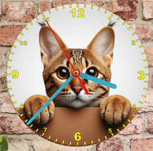 Load image into Gallery viewer, Cat Clocks, A Choice Of Cats on a Quartz Clock. Stand or Wall Mounted, 200mm, Battery Included
