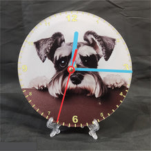 Load image into Gallery viewer, Your Favourite Peeking Dog Breed On A Quartz Clock, Stand or Wall Mounted, 200mm or 300mm Diameter
