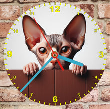 Load image into Gallery viewer, Cat Clocks, A Choice Of Cats on a Quartz Clock. Stand or Wall Mounted, 200mm, Battery Included
