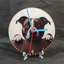 Load image into Gallery viewer, Your Favourite Peeking Dog Breed On A Quartz Clock, Stand or Wall Mounted, 200mm or 300mm Diameter
