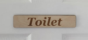 Toilet Door Sign in Wood or Acrylic, Choice of 6 Great Classic or Fun Plaque Designs