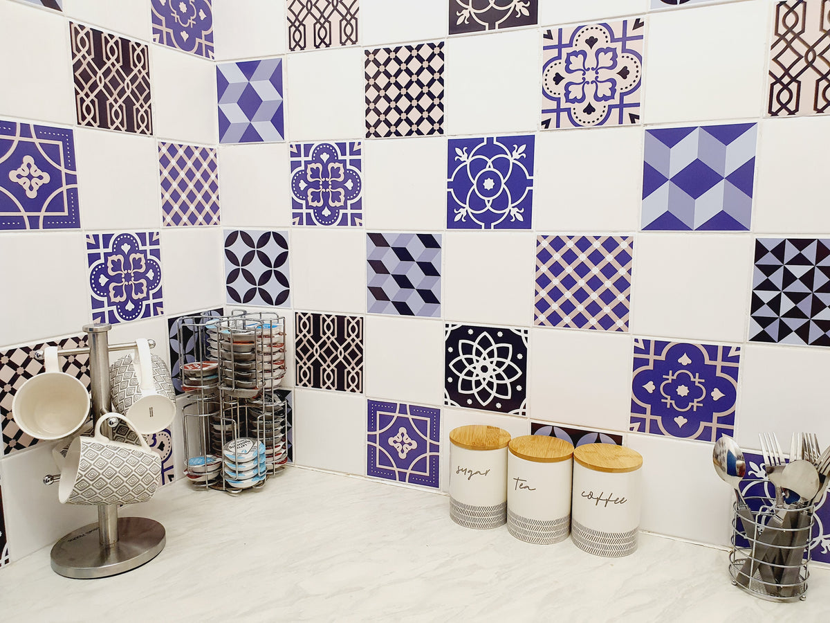 Mosaic Tile Stickers Pack Of 16, For 200mm X 250mm / 20cm X 25cm / 8 X 10 Inch, Waterproof For Kitchen & Bathroom C13
