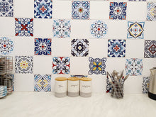 Load image into Gallery viewer, Mosaic Tile Stickers, Pack Of 16, All Sizes, Waterproof, Azulejo Transfers For Kitchen / Bathroom Tiles C17 - Bolsover Designs
