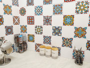 Mosaic Tile Stickers, Pack Of 16, All Sizes, Waterproof, Azulejo Transfers For Kitchen / Bathroom Tiles C55 - Bolsover Designs