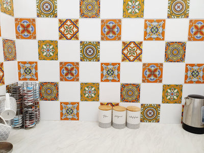Mosaic Tile Stickers, Pack Of 24, All Sizes, Waterproof, Transfers For Kitchen / Bathroom Tiles C05 - Bolsover Designs