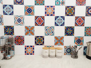 Mosaic Tile Stickers, Pack Of 16, All Sizes, Waterproof, Azulejo Transfers For Kitchen / Bathroom Tiles GT13 - Bolsover Designs