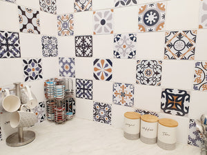 Mosaic Tile Stickers, Pack Of 16, All Sizes, Waterproof, Azulejo Transfers For Kitchen / Bathroom Tiles C14