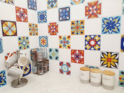 Mosaic Tile Stickers, Pack Of 16, All Sizes, Waterproof, Azulejo Transfers For Kitchen / Bathroom Tiles C39 - Bolsover Designs