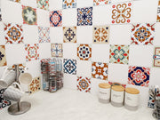 Mosaic Tile Stickers, Pack Of 16, All Sizes, Waterproof, Azulejo Transfers For Kitchen / Bathroom Tiles C48 - Bolsover Designs