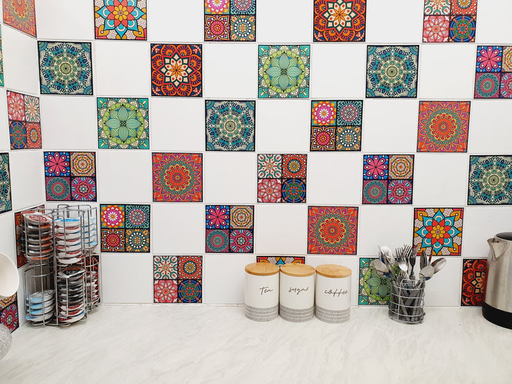 Mosaic Tile Stickers, Pack Of 16, All Sizes, Waterproof, Transfers For Kitchen / Bathroom Tiles GT60 - Bolsover Designs