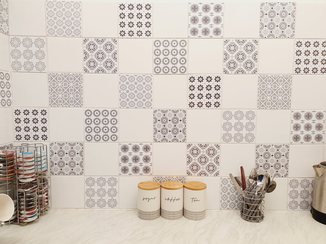 Mosaic Tile Stickers, Pack Of 16, All Sizes, Waterproof, Transfers For Kitchen / Bathroom Tiles G32 - Bolsover Designs