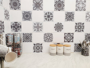 Mosaic Tile Stickers, Pack Of 16, All Sizes, Waterproof, Azulejo Transfers For Kitchen / Bathroom Tiles G35 - Bolsover Designs