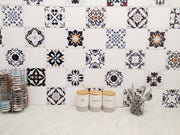 Mosaic Tile Stickers, Pack Of 16, All Sizes, Waterproof, Azulejo Transfers For Kitchen / Bathroom Tiles GT83